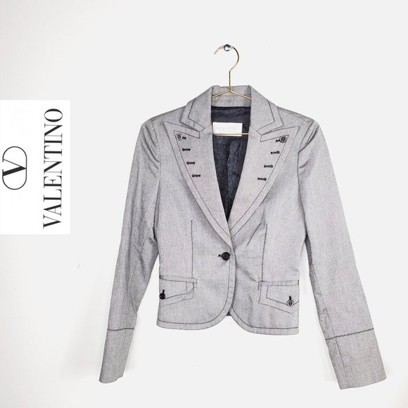 Valentino Jackets & Blazers - NWOT VALENTINO Roma womens Gray Structured Blazer